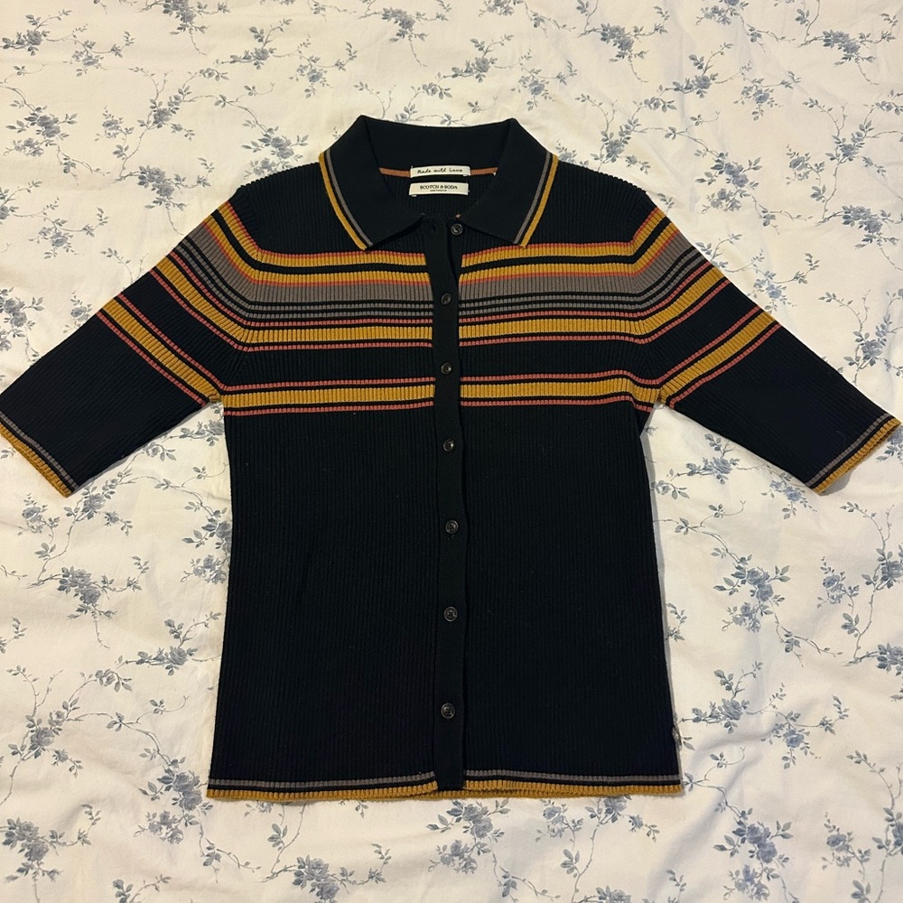Scotch & Soda Striped Knit Top 70s Aesthetic, size Small